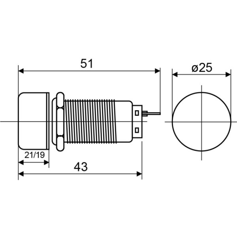 Металлическая кнопка Аско-Укрем TY 19C-S11/1 1NO+1NC (A0140010215)
