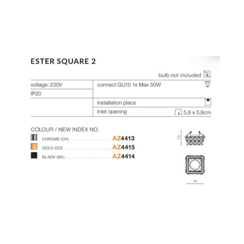 Точечный светильник AZzardo AZ4415 Ester S 2 Go