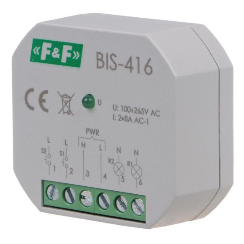 Бистабильное реле F&F BIS-416 165-265В AC 16А