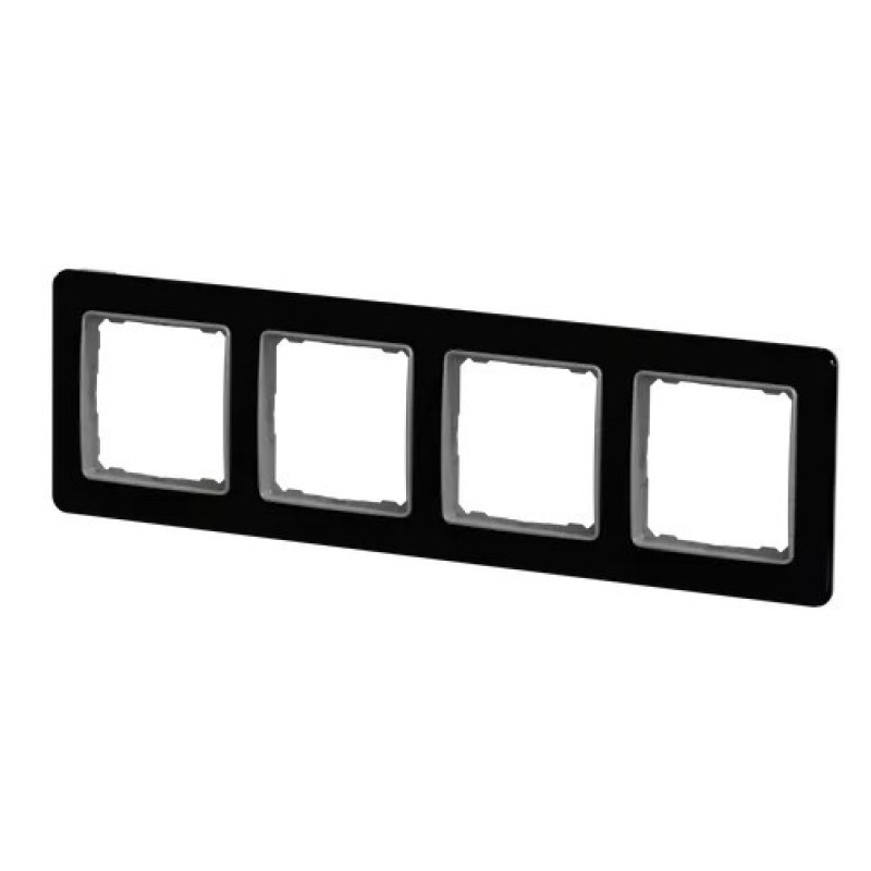 Рамка четырехместная Schneider Electric Sedna Elements искусственное черное стекло SDD361804