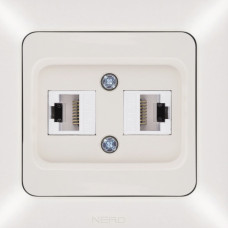 Комп'ютерна розетка NE-AD ARAS 93-111-21-D2 2 CAT5E кремова