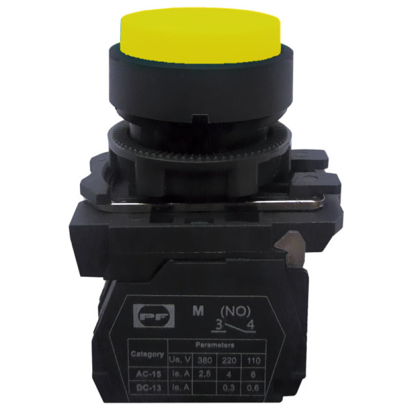 Кнопка Promfactor FP5-AL51 1NO жовта (FP5-AL51)