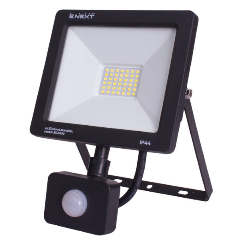 Светодиодный прожектор E.Next e.LED.flood.stand.sensor.30.6000 30Вт 6000К с датчиком движения