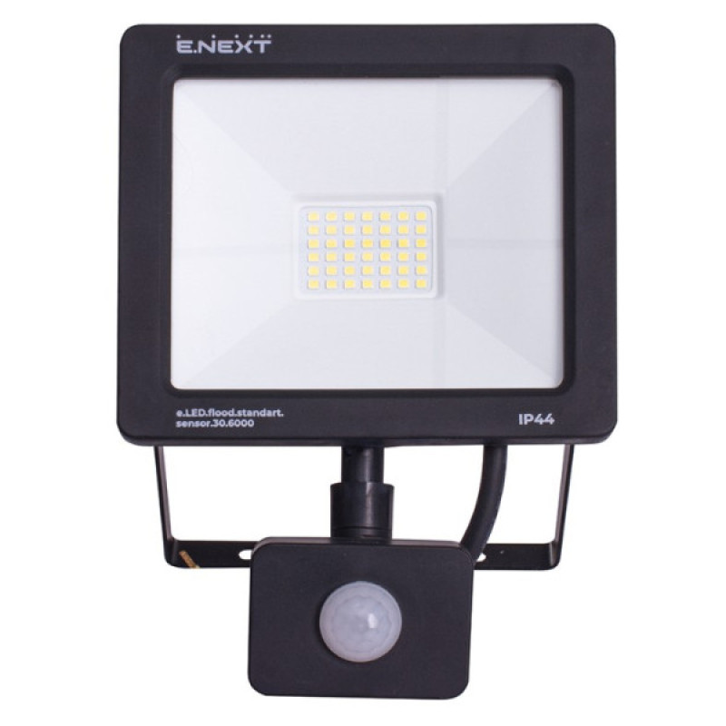 Светодиодный прожектор E.Next e.LED.flood.stand.sensor.30.6000 30Вт 6000К с датчиком движения