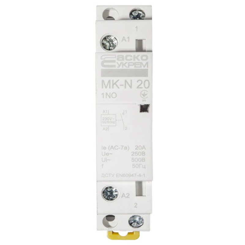 Модульний контактор Аско-Укрем MK-N 1P 20A 1NO (A0040030021)