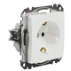 Розетка Schneider Electric Sedna Design & Elements с заземлением и шторками белая SDD111022