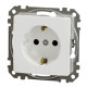 Розетка Schneider Electric Sedna Design & Elements с заземлением и шторками белая SDD111022