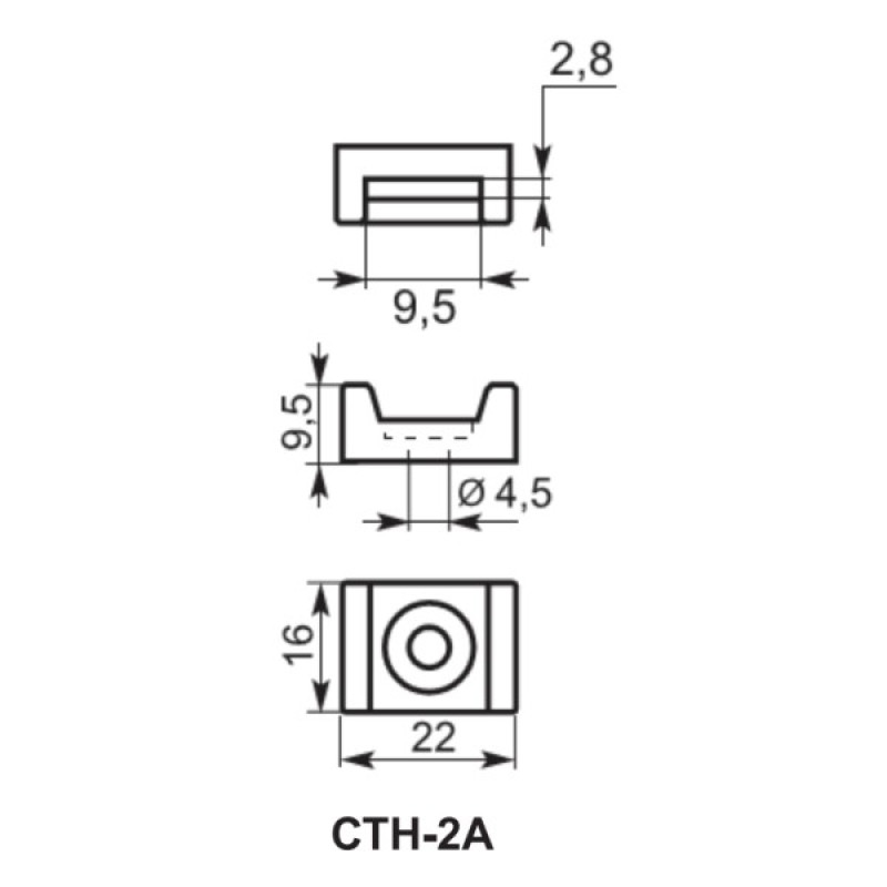 Площадка для хомутов Аско-Укрем CTH-2А Ø4,5 100шт черная (A0150090104)