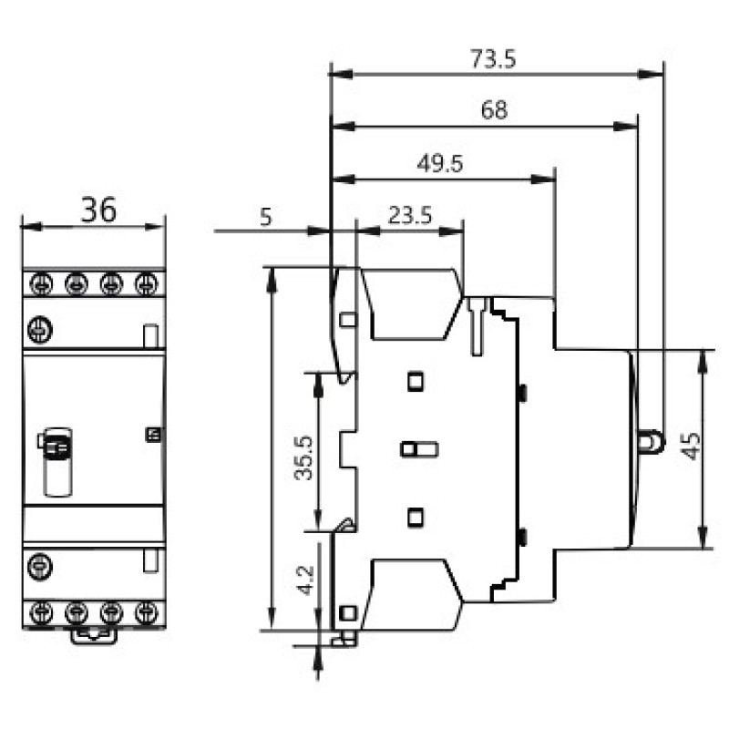 Модульный контактор NOARK Ex9CH25M 40 230В EU 25A AC 4NO (111654)