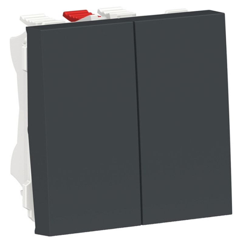 Двухклавишный переключатель Schneider Electric NU321354 (схема 6) 10А 2М (антрацит)