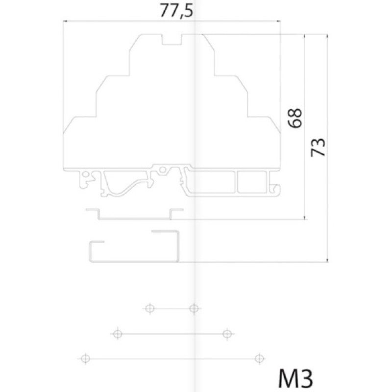 Трехуровневая винтовая клемма ETI 003901320 VS 2.5 NA 3+2.5мм² (бежевая)