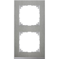 Двухместная рамка Schneider Electric M-PURE MTN4020-3646 сталь/алюминий