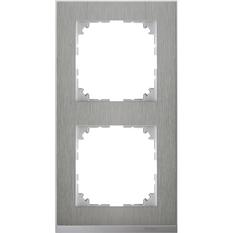 Двомісна рамка Schneider Electric M-PURE MTN4020-3646 сталь/алюміній
