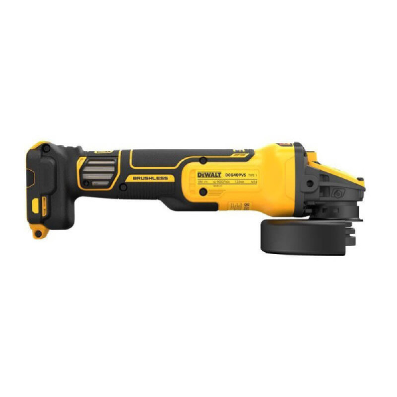 Угловая аккумуляторная бесщеточная шлифмашина DeWALT DCG409VSN XR Li-lon 18В Ø125мм 3000-9000об/мин