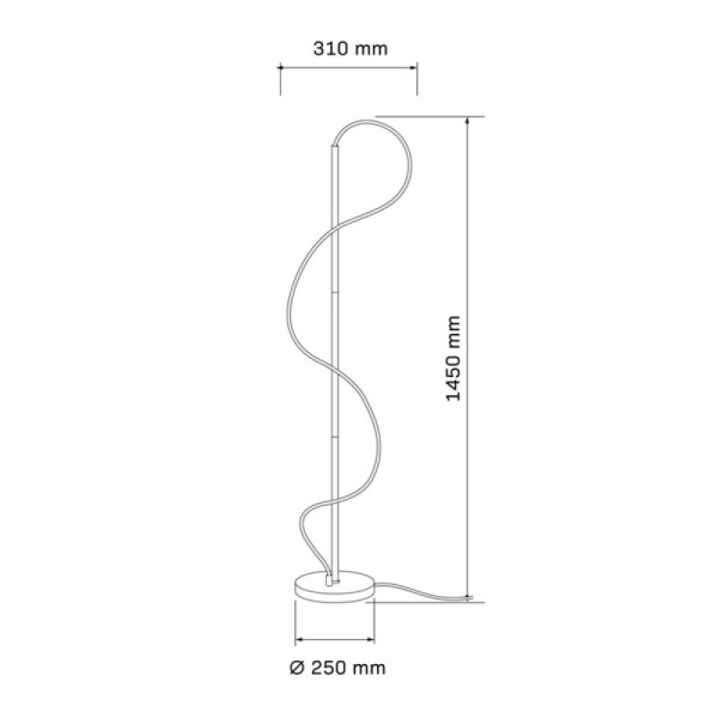 Торшер Goldlux 330192 Emma LED 1x36W 4000K 4300Lm IP20 золотой