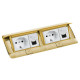 Лючок с выдвижным блоком розеток Legrand 54017 6М (латунь)