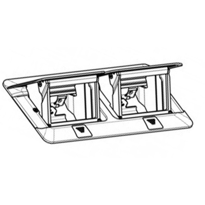 Лючок с выдвижным блоком розеток Legrand 54017 6М (латунь)