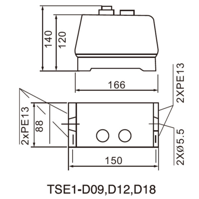 Корпусний магнітний пускач TOSUNlux TSE1-D18 AC 220-230В IP54 (6931934242041)