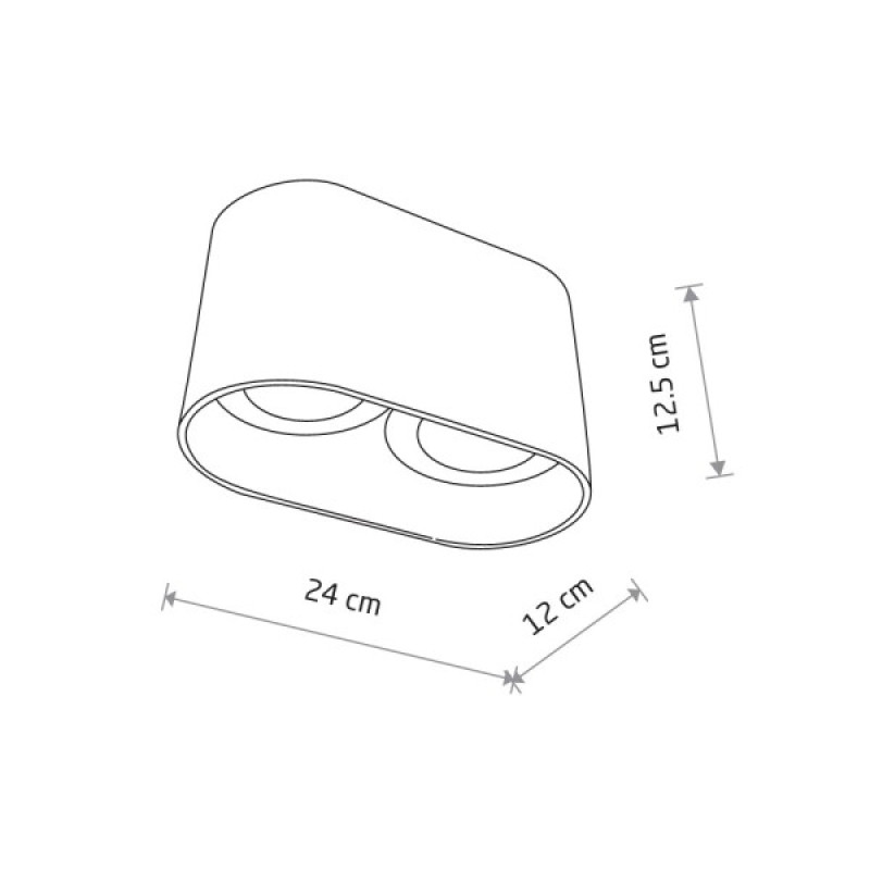 Точковий світильник Nowodvorski 9240 Oval GU10 2x15W IP20 чорний