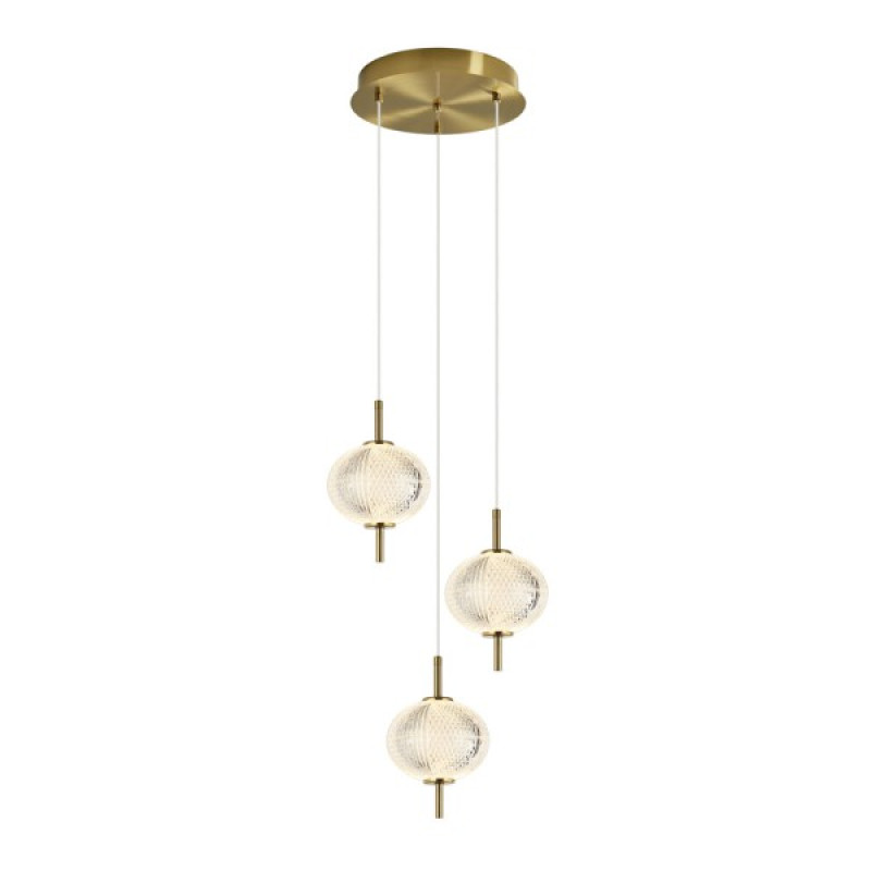Підвісний світильник, люстра Italux PND-81418-3-BK-GD Corado LED 3x12W 3000K 1084Lm IP20 золотий