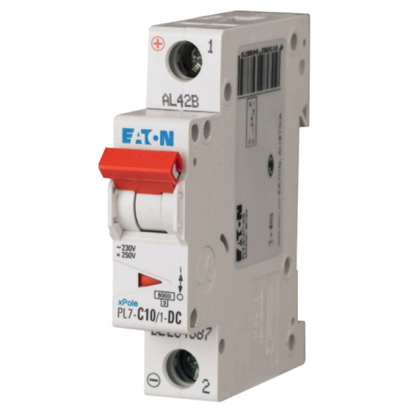Автоматический выключатель Eaton PL7-C10/1-DC 250В DC 10А C