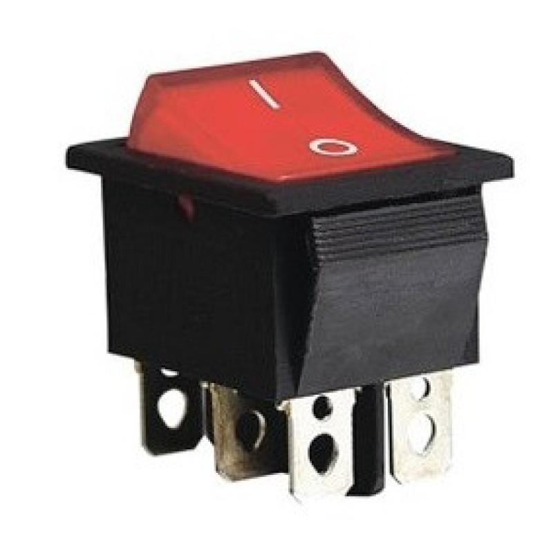 Переключатель TNSy KCD2-202N R/B с подсветкой красный (TNSy5500775)