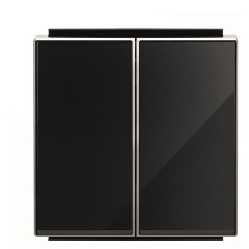 Двойная клавиша выключателя ABB Sky 2CLA851100A2501 8511 CN (черное стекло)