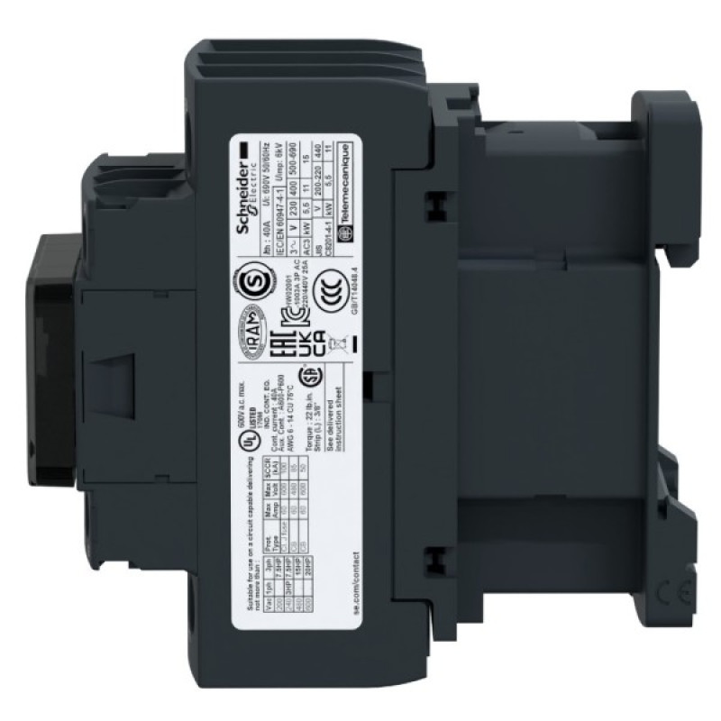 Контактор Schneider Electric LC1D32BD TeSys Deca 3Р, 32A, НВ+НЗ 24B обмежувач
