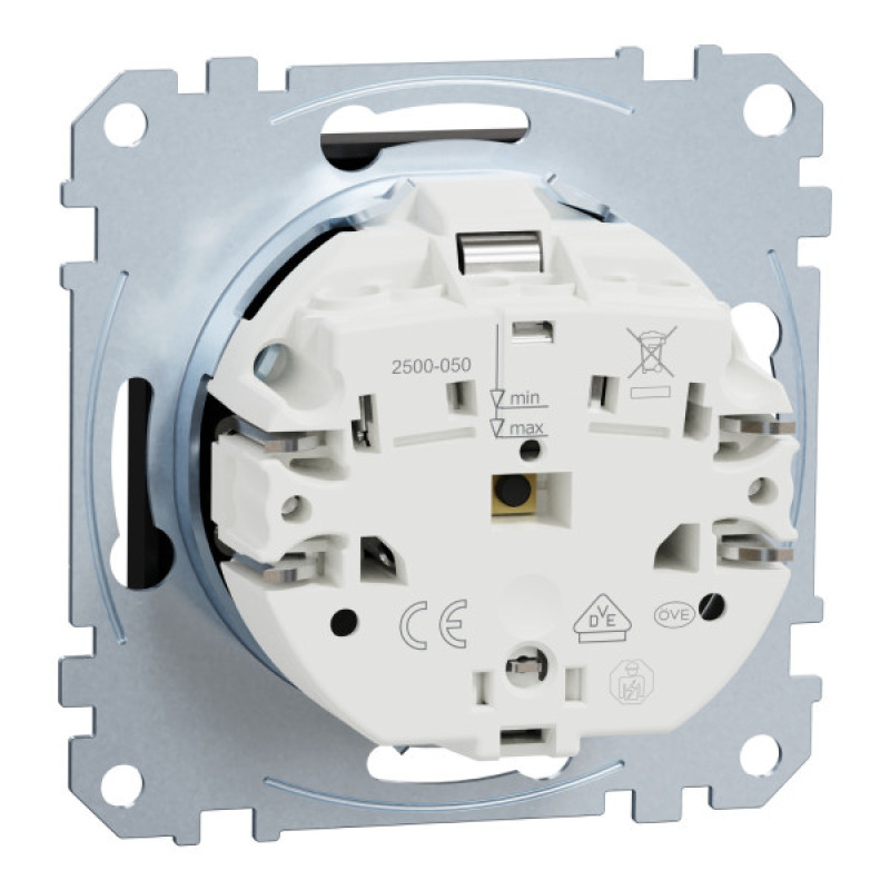 Механизм розетки SCHUKO с защитными шторками Merten System M Ocean Plastic MEG2300-0403 (черный матовый)