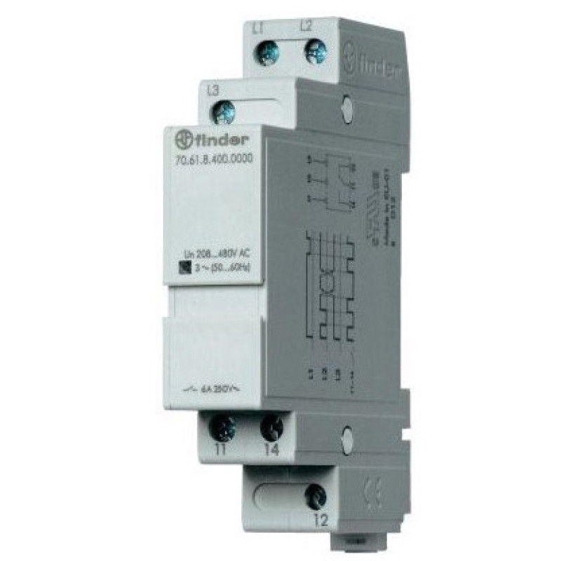 Реле контроля фаз Finder 1CO 6A 208-480В AC (706184000000)