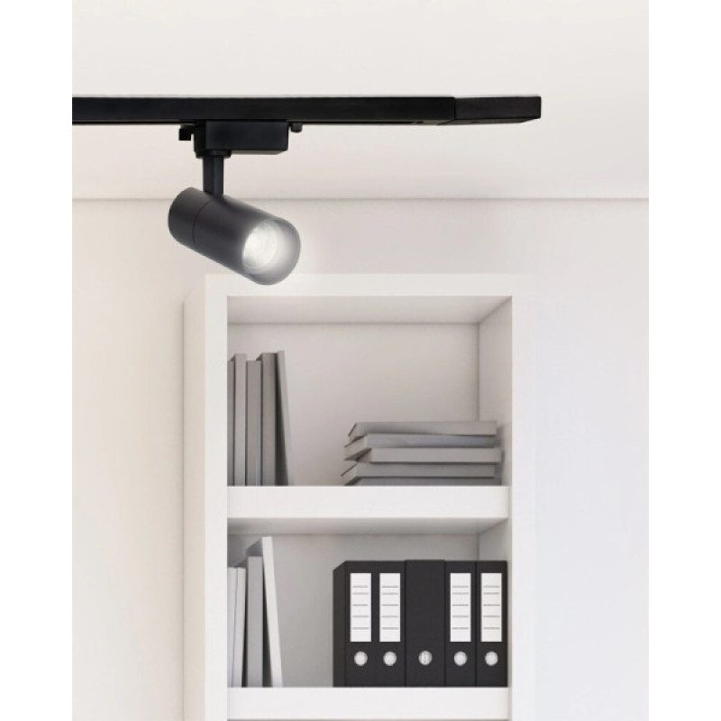 Трековый светильник Goldlux 329042 Shark LED 1x10W 4000K 850Lm IP20 черный