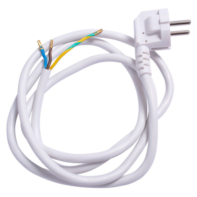 Вилка со шнуром E.Next e.wire.plug.white.1,5 3х1,5 1,2м белый (l020013)