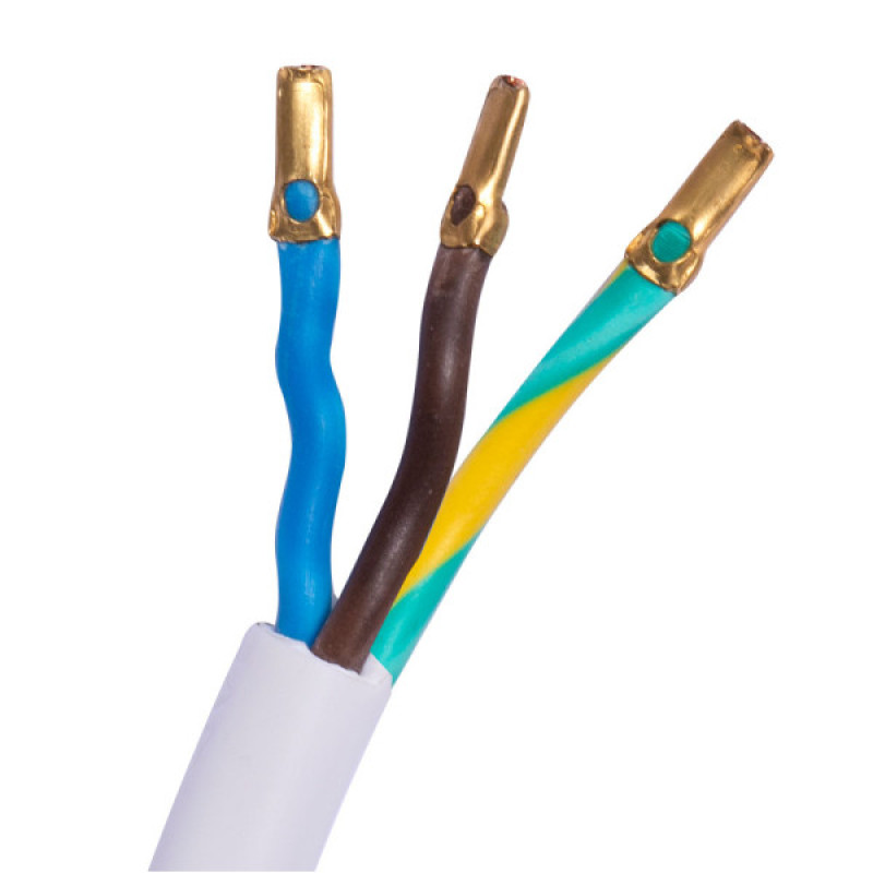 Вилка со шнуром E.Next e.wire.plug.white.1,5 3х1,5 1,2м белый (l020013)