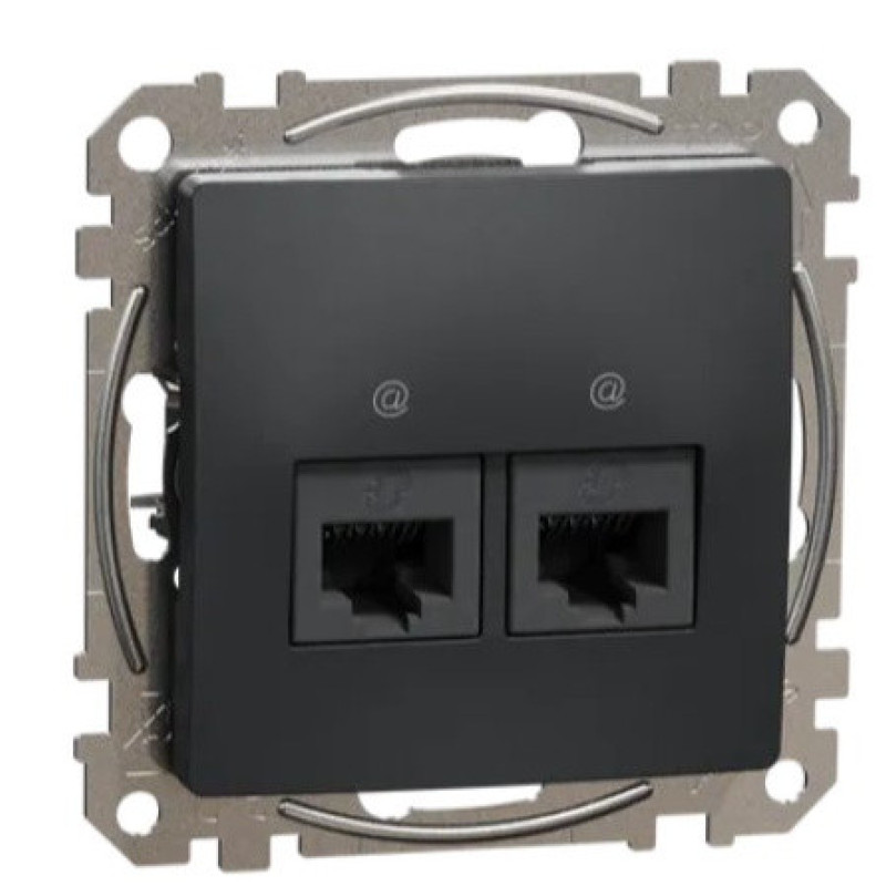 Двойная компьютерная розетка Schneider Electric Sedna Design & Elements RJ45 кат. 5е UTP черная SDD114452