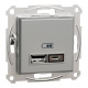 USB розетка Schneider Electric Asfora EPH2700361 USB/Type-C 2,4А алюміній