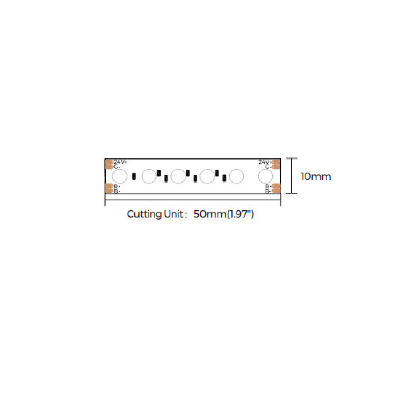LED лента COLORS Chip-24V-IP20 14.4W 450Lm RGB 5м (PD120RGB-24V-10mm)