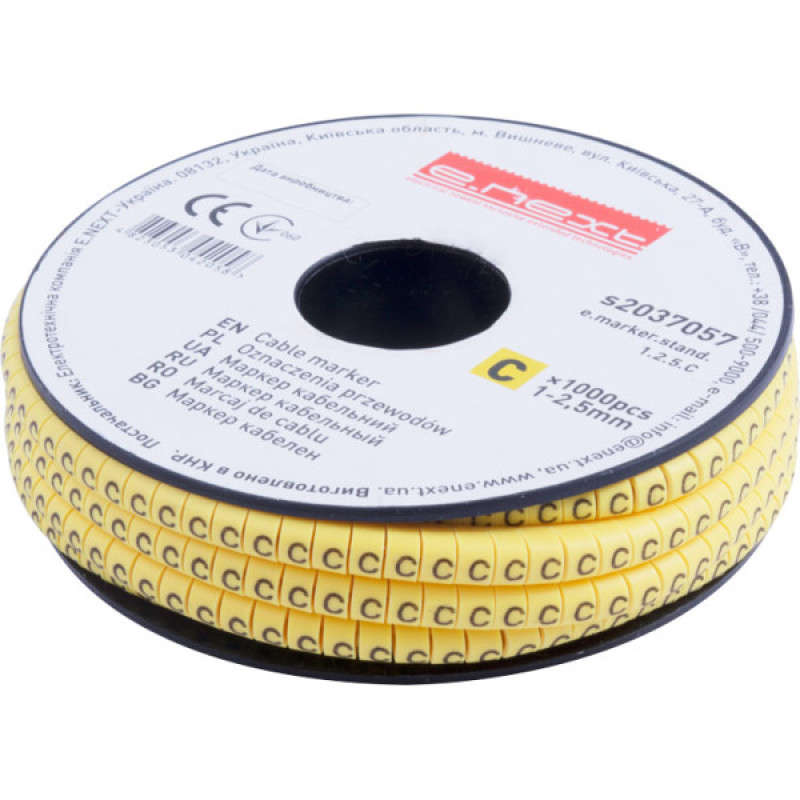 Кабельный маркер E.Next e.marker.stand.1.2.5.C 1-2,5 кв.мм C 1000шт (s2037057)
