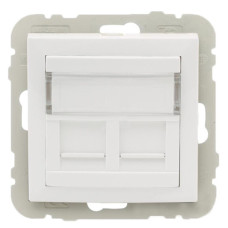 Двойная компьютерная розетка Logus 21975 TBR RJ45 (Cat.5e) белая