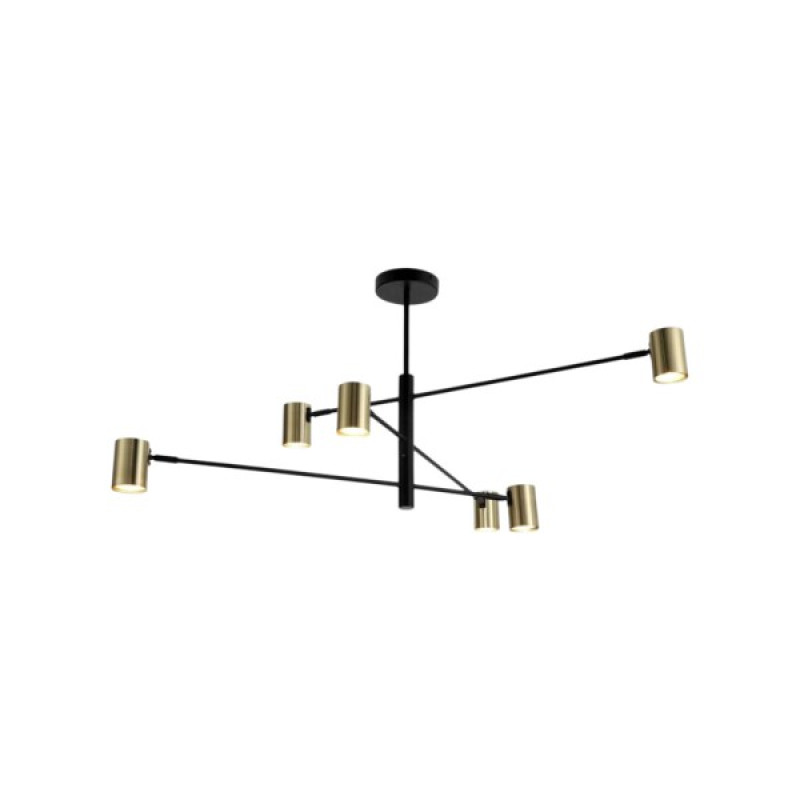 Люстра Zuma Line PEN4104-6GD+BK Pedro GU10 6x5W IP20 золота (5905316693319)
