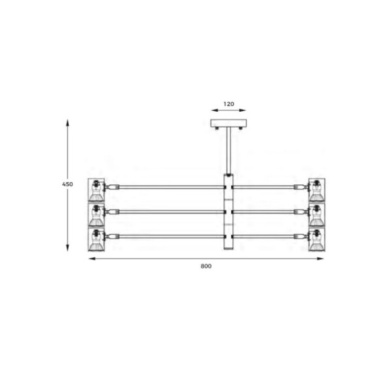 Люстра Zuma Line PEN4104-6GD+BK Pedro GU10 6x5W IP20 золота (5905316693319)