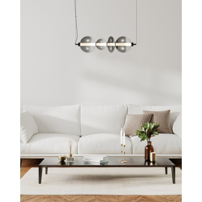 Підвісний світильник, люстра Italux PND-24352-36W-BK-SG Sonte LED 1x36W 3000K 4425Lm IP20 димчастий