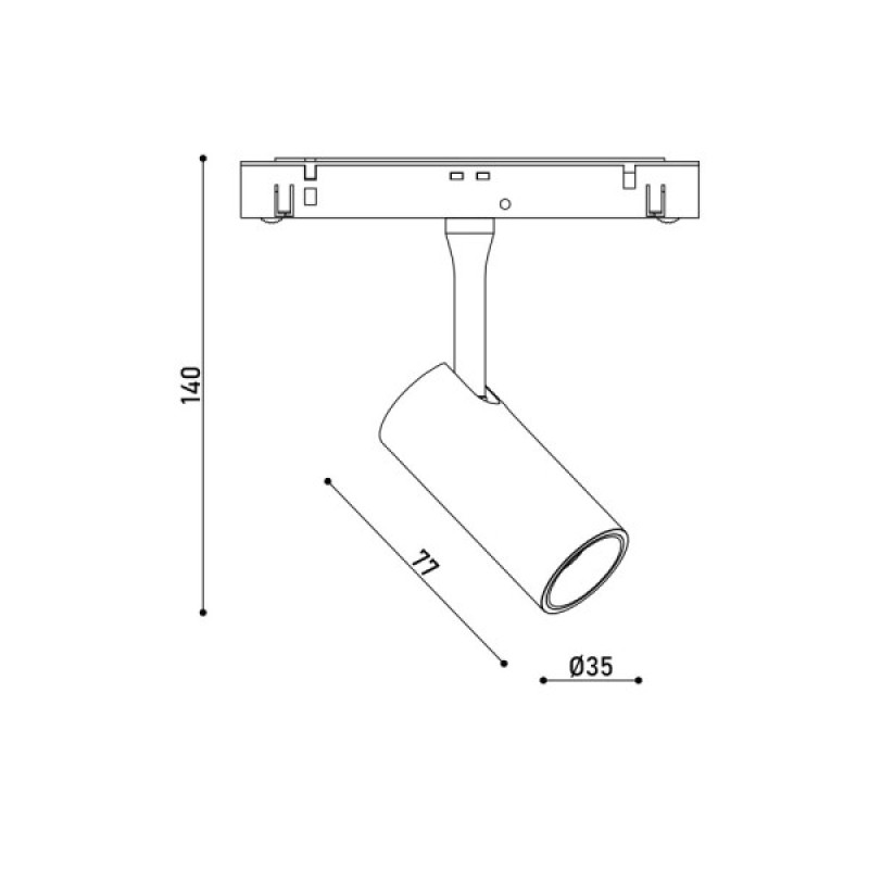 Магнітний трековий світильник Kloodi KDMG-SPOT35 6W 3K BK LED 480Lm IP20 чорний