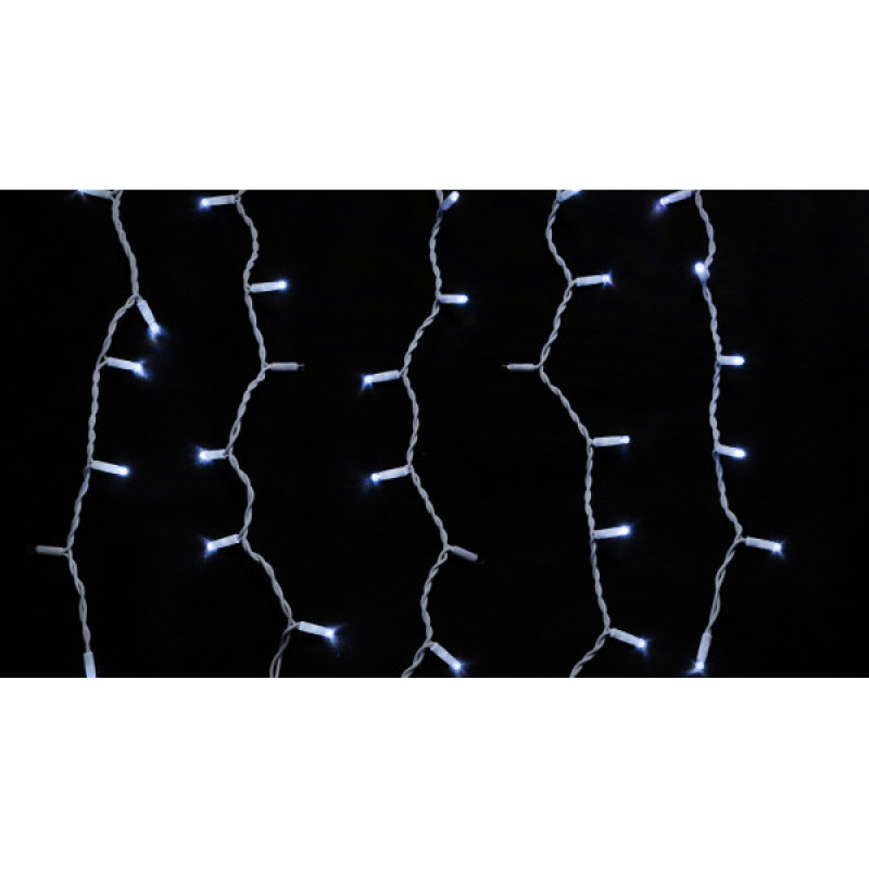 Белая уличная светодиодная гирлянда Delux EN ICICLE 108LED (90012939) 2x1м 27 мигающих диодов IP44 (белый свет)