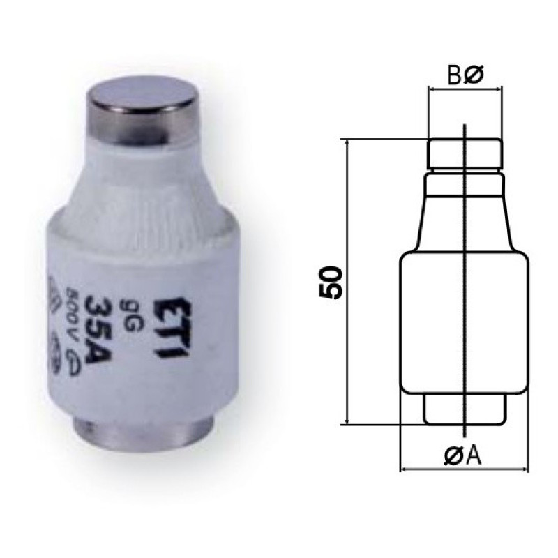 Запобіжник ETI 002313402 D III gG 50A/500V