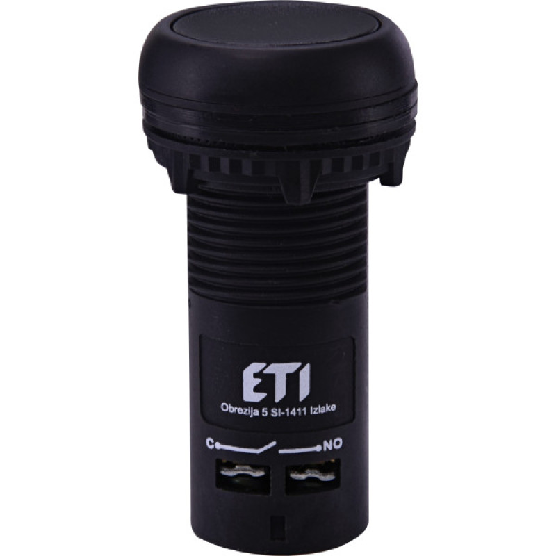 Моноблочна втоплена кнопка ETI 004771453 ECF-10-C (1NO чорна)
