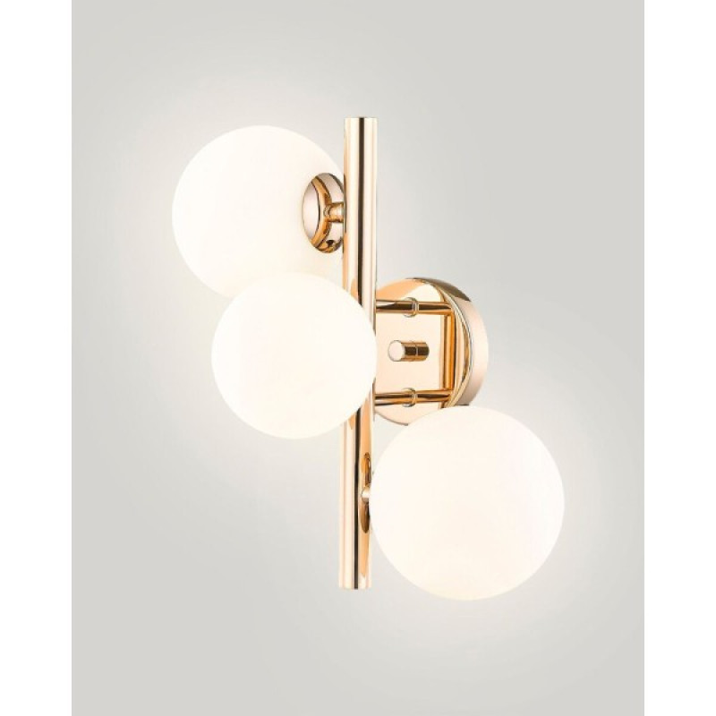 Бра, настенный светильник Zuma Line W0454-03U-F7AA Molecule G9 3x28W IP20 золотой (5905316639744)