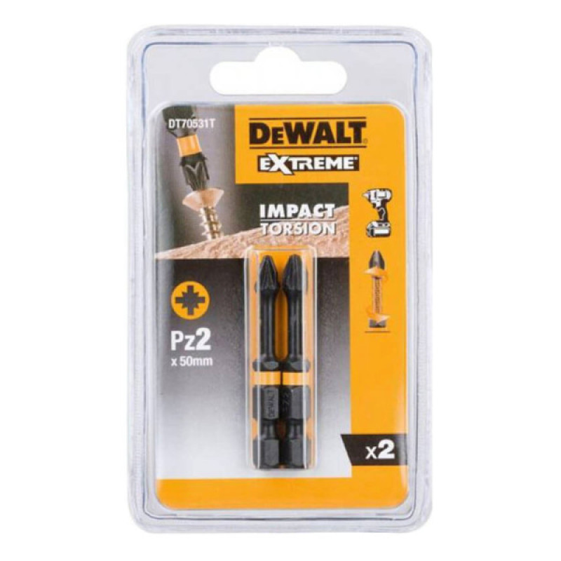 Ударні біти DeWALT Impact Pozidriv PZ2х50мм (2шт)