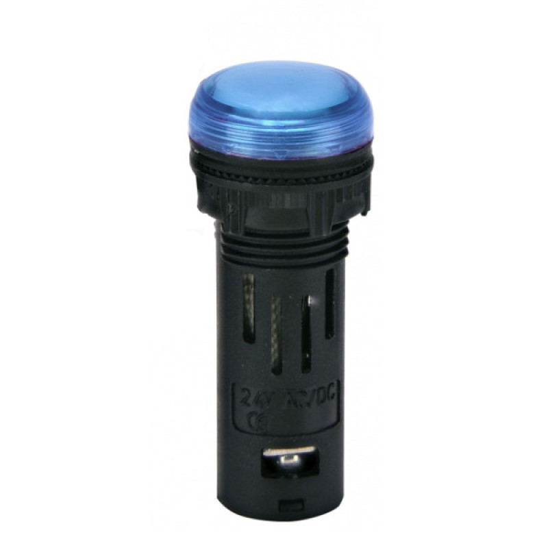 Сигнальная лампа LED ETI ECLI-16-024C-B 24В AC/DC Ø16мм синяя матовая (4771603)