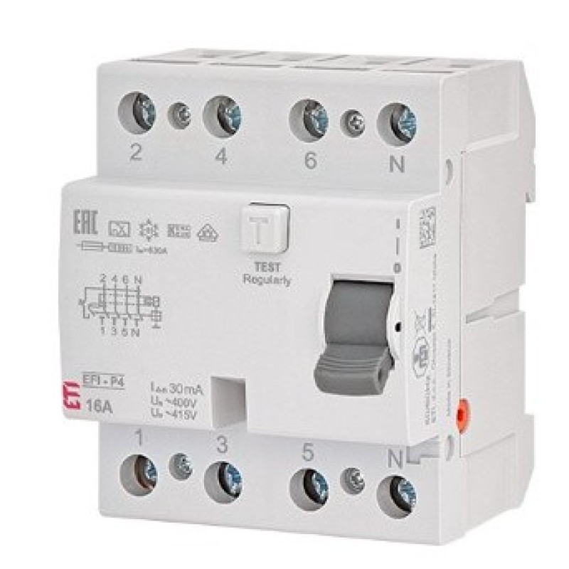 ПЗВ ETI EFI6-P4 3P+N 16/0,03 AC 6кА (2061650)