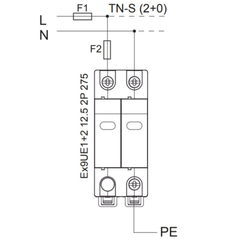 УЗИП NOARK Ex9UE1+2 R 1+2 (B+C) 50кА 275В AC 2P с дополнительным контактом (103337)